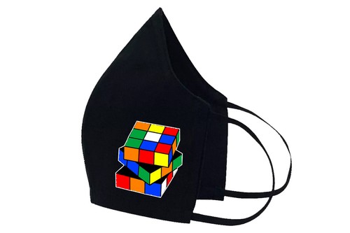 Rubik's Cube Vibrant Full Color - Face Mask Cover Fashion 2 Layers ...