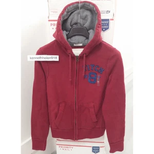 ABERCROMBIE & FITCH ELK LAKE SUDADERAS CON CAPUCHA ROJO OSCURO PARA HOMBRE TALLA PEQUEÑA - Imagen 1 de 6