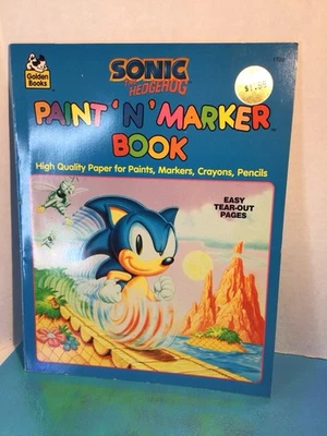 Libro marcador vintage 1993 Golden Books Sega Sonic The Hedgehog pintura N LEER Foto 1 de 4