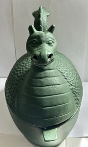 VINTAGE CAST IRON HUNTER GREEN DRAGON WOOD PELLET STOVE STEAMER HUMIDIFIER POT - Picture 1 of 6