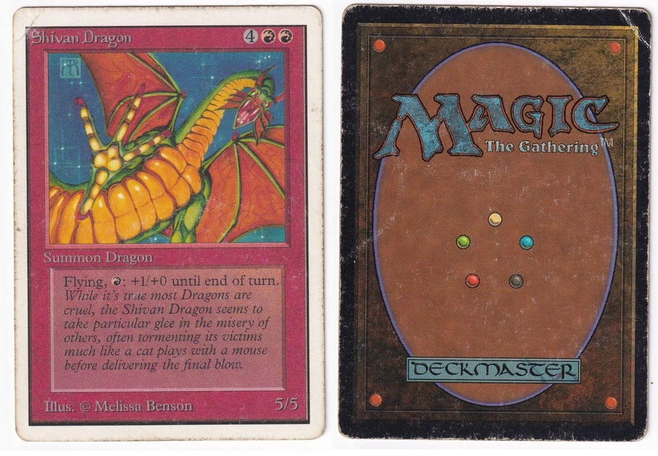 Shivan Dragon -Unlimited Edition -MTG HP/DMG -FREE SHIPPING! - Image 1 of 1