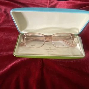 Gafas Kate Spade Elora rosa malva sobre templos a rayas 135 nuevas con estuche - Imagen 1 de 7