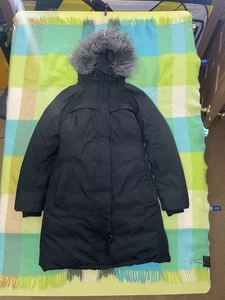 The North Face Womens Full Zip Fur Hood Arctic Down Parka Jacket Black Sz Medium - Picture 1 of 5