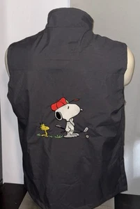 Snoopy Golfing Embroidered Golf Vest Men’s L Grey - Picture 1 of 2