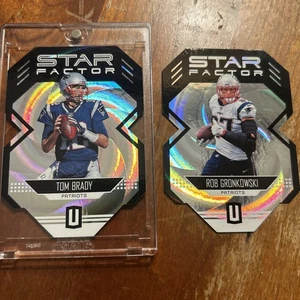 2018 Panini Unparalleled Star Whirl Tom Brady + Gronk Die-Cut #100 Patriots (2) - Picture 1 of 8