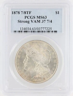 1878 Morgan Silver Dollar PCGS VAM 37 7/4 S$1  Minted No Reserve - Image 1 of 4