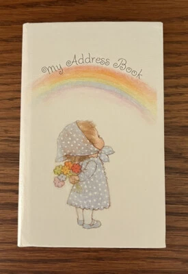 Álbum vintage Hallmark My Address Book 1980 niña flores arco iris RA8310 Foto 1 de 4