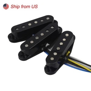 Guitarra FLEOR Alnico 5 SSS ST Pastilla Escalonada Negro Set Cuello+Medio+Puente - Imagen 1 de 8
