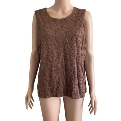 Camiseta sin mangas marrón Laura Ashley suéter cuello redondo XL Foto 1 de 4