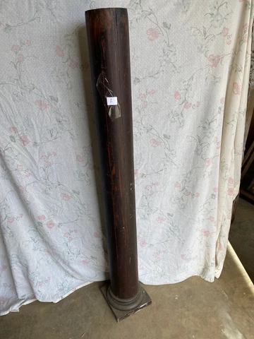 SALVAGE ARCHITECTURAL - 54" TURNED ROUND BROWN COLUMN / POST    (2 Cover