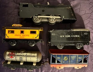 MARX STREAMLINE WIND UP TRAIN EE. UU. 4 VAGONES LITOGRAFÍA DE COLECCIÓN - Imagen 1 de 12