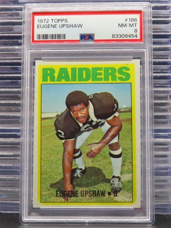 1972 Topps Eugene Upshaw Rookie Card RC #186 PSA 8 Oakland Raiders