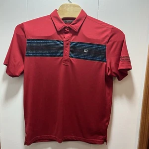 Camisa polo de golf Travis Matthew para hombre talla grande rayas rojas azules - Imagen 1 de 7