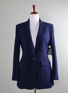 BOSTON PROPER NWT $120 Beyond Travel Classic Boyfriend Blazer Jacket Top Size 12 - Picture 1 of 6