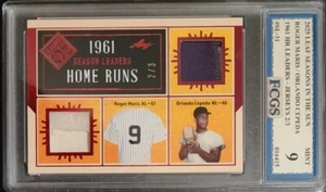 2025 Leaf Seasons in the Sun Roger Maris / Orlando Cepeda #SL31 RED /3 FCGS 9 MT - Picture 1 of 2