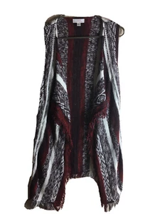 Chaleco Cárdigan Mujer Sun & Shadow Borgoña, Rojo y Blanco Talla S/Usado - Imagen 1 de 8