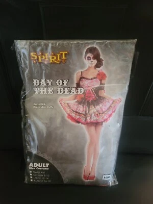 Halloween Espíritu Día de Muertos Disfraz Vestido Mujer ADULTO PEQUEÑO 4-6 Foto 1 de 4