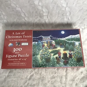 A Lot of Christmas Trees Art by Janet Kruskam 300 Piece Puzzle New Sealed - Picture 1 of 3
