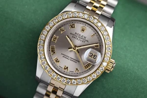 Rolex Datejust 26 mm 179173 Watch Grey Dial Diamond Bezel Two Tone Ladies Watch - Picture 1 of 7
