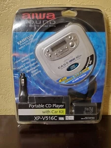 BRAND NEW AIWA PORTABLE CD PLAYER WITH CAR KIT! XP-V516C EASS PLUS 40 SEC!! - Picture 1 of 4