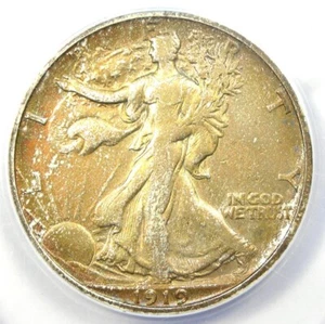 1919-S Walking Liberty Half Dollar 50C - Certified ANACS VF35 - Rare Date! - Picture 1 of 4