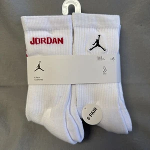 Nike Air Jordan Legend Cushioned Crew Socks 6 Pair Youth Medium Shoe Size 5Y-7Y - Picture 1 of 8