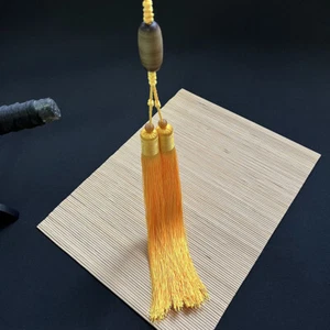 Silk Matial Arts Tai Chi Sword Tassel Bead For Katana Samurai Sword Yellow 55cm - Picture 1 of 5