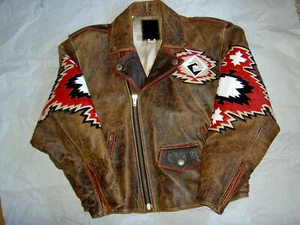 Top Lederjacke Indian Western Riding Leatherjacket ! Gr.L   - Bild 1 von 8