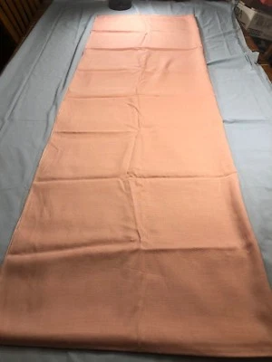 Solid peach/pink rayon-like medium weave fabric, 45"W x 135"L (3.75 yd),not used - Image 1 of 4