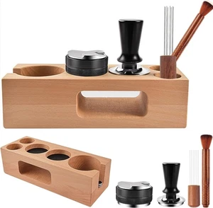 Espresso Accessories Kit 5-PCS Including 54mm Wooden Portafilter Station Orga... - Picture 1 of 6