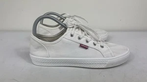 Levi's Women's Malibu Beach S Sneakers Canvas Trainers In White Size UK6 - Picture 1 of 5