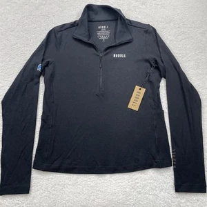 NFL Combine NOBULL Womens M Blended Merino Wool Mock Neck Long Sleeve Black NWT - Picture 1 of 9