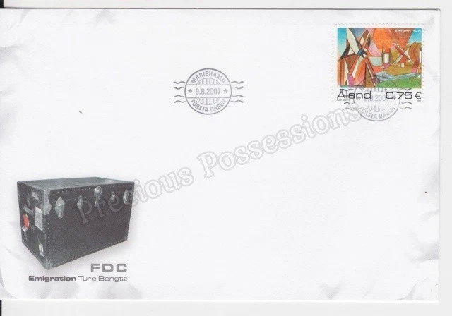 ALAND FDC FIRST DAY COVER STAMP SET 2007 EMIGRATION TURE BENGTZ - Image 1 of 1