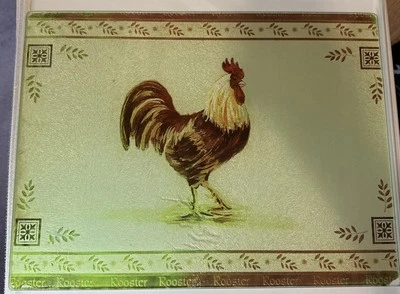 Repuesto mantel individual de vidrio para pájaros gallo 12 x 16 exhibición de mesa plana o rural Foto 1 de 4