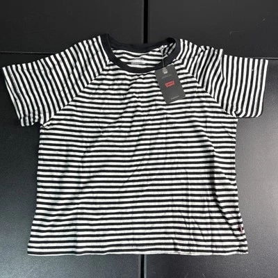 Camiseta Levi’s Niños Talla Mediana Rayas Blanco y Negro Foto 1 de 4