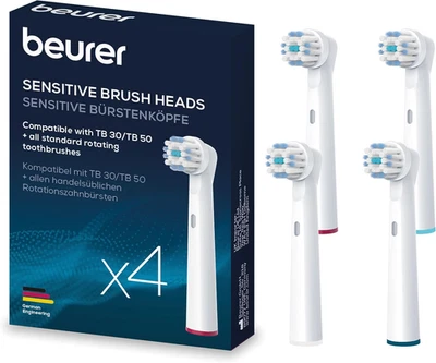 Set Di Ricambio Da 4 Testine Sensitive Compatibili Con Spazzolini Da Denti  TB 3 - Immagine 1 di 4
