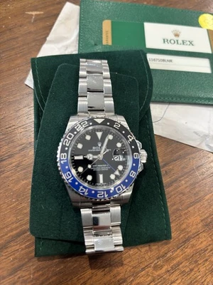 Rolex GMT-Master II 116710BLNR Silver Oyster Bracelet with Blue and Black Bezel - Image 1 of 4