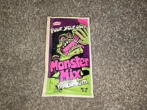 Vintage 70s/80s Fleer Extremely Rare Monster Mix Unopened Bubble Gum Pack Powder - Picture 1 of 10