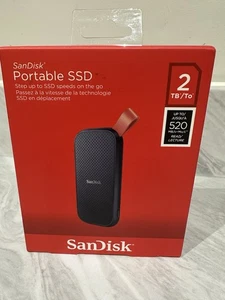 SanDisk E30 2 TB Portable SSD 520MB/s USB 3.2 Gen2 External Solid State Drive - Afbeelding 1 van 4