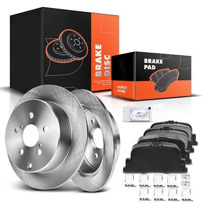 Rotores de freno de disco laterales traseros y pastillas de freno de cerámica para Scion tC 2005-2010 2,4 L Foto 1 de 4