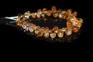 Natural Citrine Smooth Teardrop Gemstone 5" Beads For Handmade Jewelry making - Picture 1 of 4