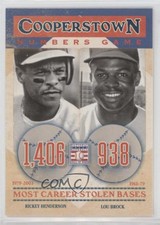 2013 Panini Cooperstown Collection Numbers Game Lou Brock Rickey Henderson HOF