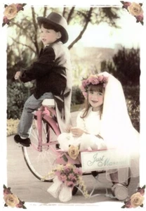 Congratulations Wedding Couple Tricycle Bicycle For Two Leanin Tree Card - Picture 1 of 3