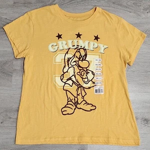 Disney Grumpy Snow White T Shirt Size XXL (19) Juniors Teen Yellow Short Sleeve - Picture 1 of 9