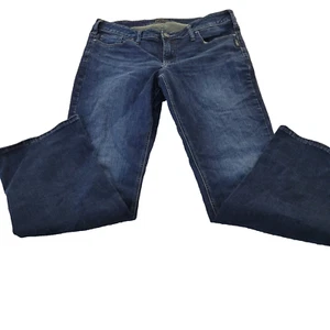 Silver Jeans Womens 16 Blue Dark Wash Suki Mid Slim Boot Cut Fluid Stretch Denim - Picture 1 of 12