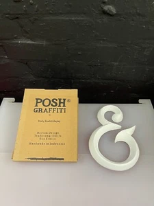 POSH GRAFFITI Decorative White Wooden Letter & AND SIGN Measures 9 Inch - Picture 1 of 4