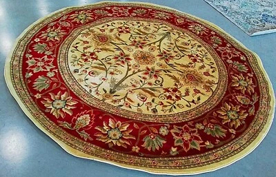 IVORY / RED 8'-0" x 8'-0" Back Stain Rug, Reduced Price 1172761849 LNH212K-8R - Image 1 of 4