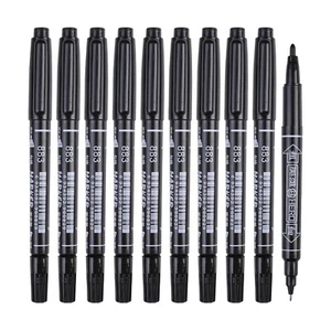 10x Fineliner Dual Nib Water Markers Drawing Art Black Pens Washable Markers - Picture 1 of 9