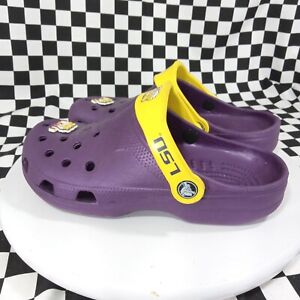 Crocs LSU Tigers Purple Classic Clogs Women’s Sz 6-7 Slip On Sandals 