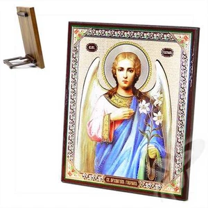 Ikone Erzengel Gabriel Holz 15x18cm Heiligenbild Christlich Orthodox  - Picture 1 of 1